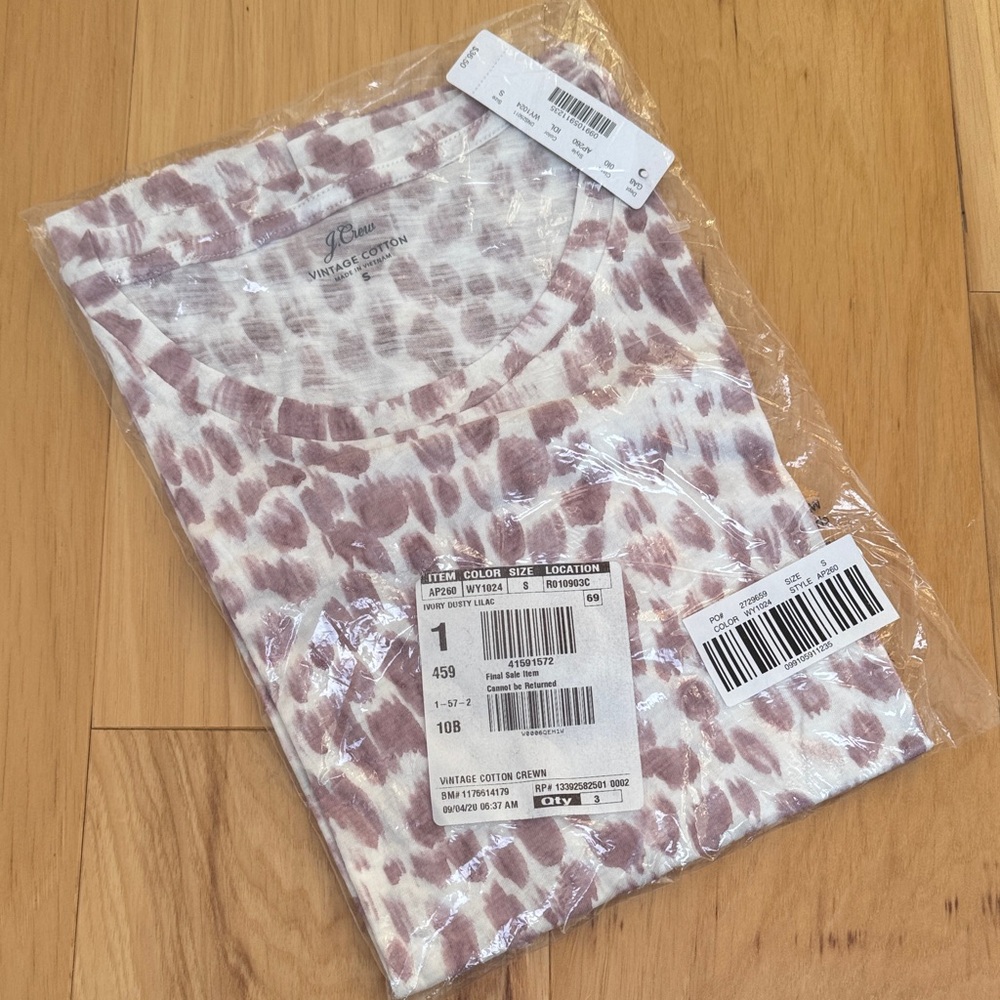 J. Crew - Size S - Vintage Cotton Leopard Print T-Shirt - NWT - Never Opened